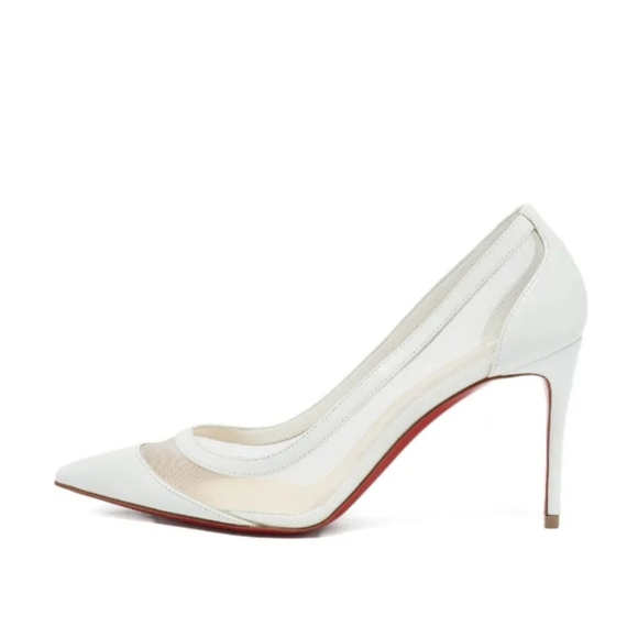 Christian Louboutin White Heels with Transparent Panels - Picture 2 of 6
